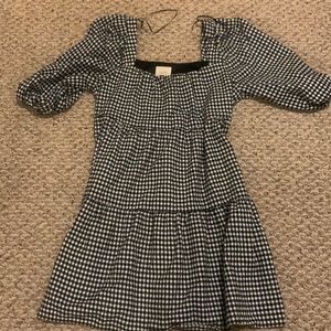 francesca’s checkered black and white dress